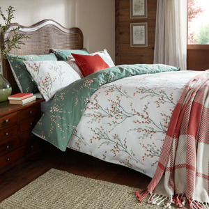 Laura Ashley Pussy Willow Fern Green Duvet Cover Set